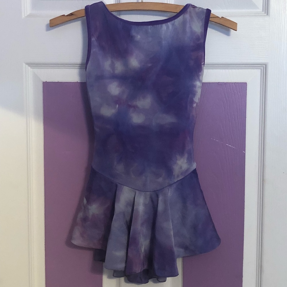 Marbled Purple Sleeveless Figure Skating Dress